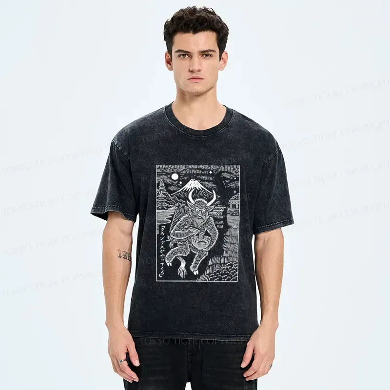Japanese Washed T-Shirt for Streetwear
