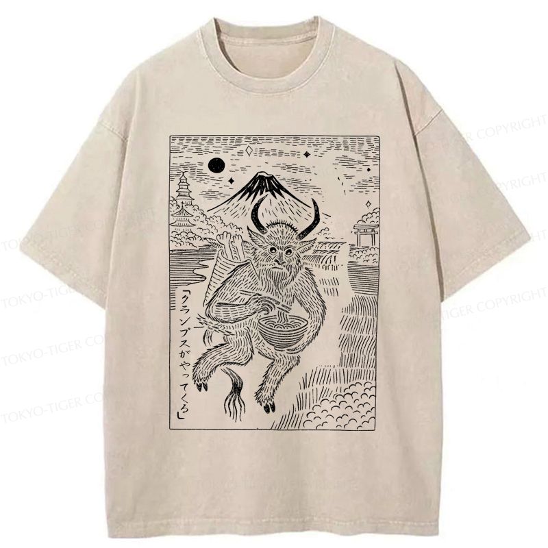 Kyoto-Lion Krampus Is Coming Washed T-Shirt