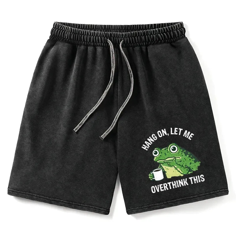 Overthinking Frog Washed Shorts for Summer