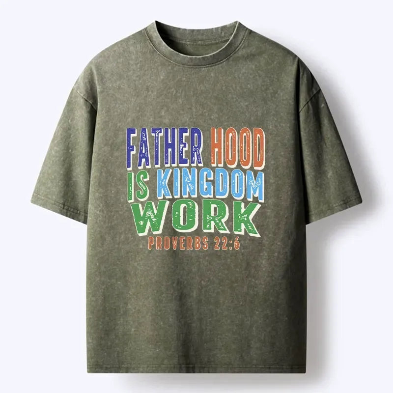 Kyoto-Lion Dad Life Proverbs Quote Washed T-Shirt