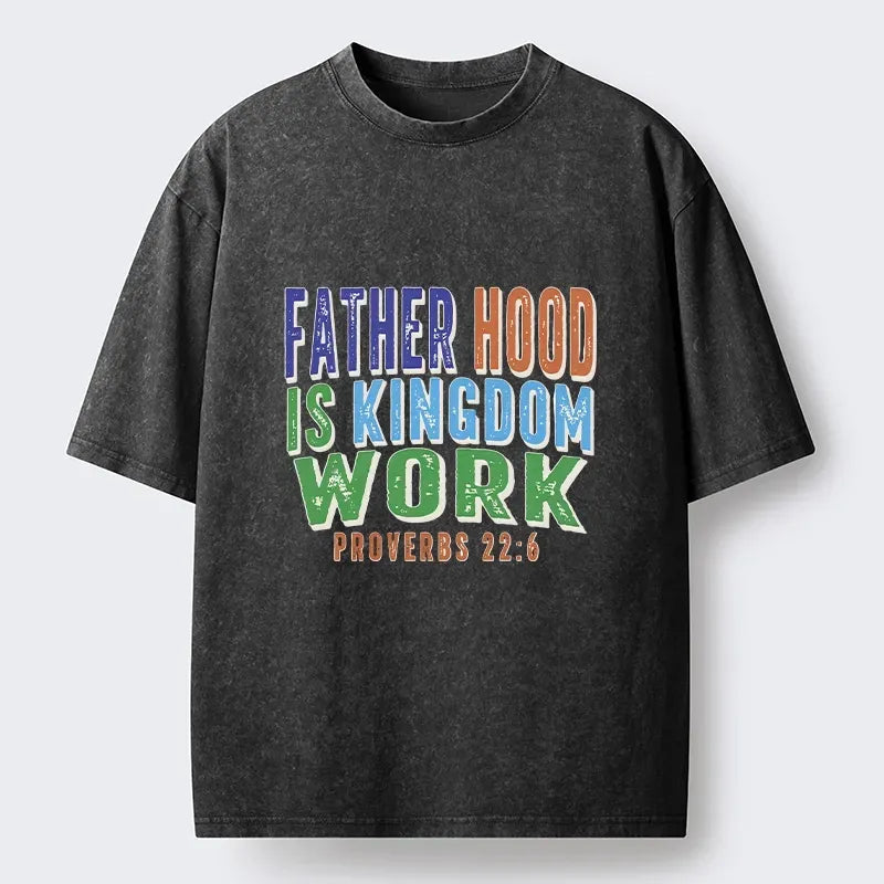 Kyoto-Lion Dad Life Proverbs Quote Washed T-Shirt