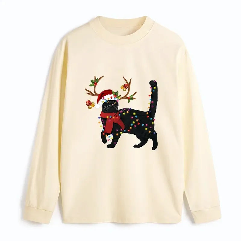 Japanese Black Cat Long Sleeve T-Shirt
