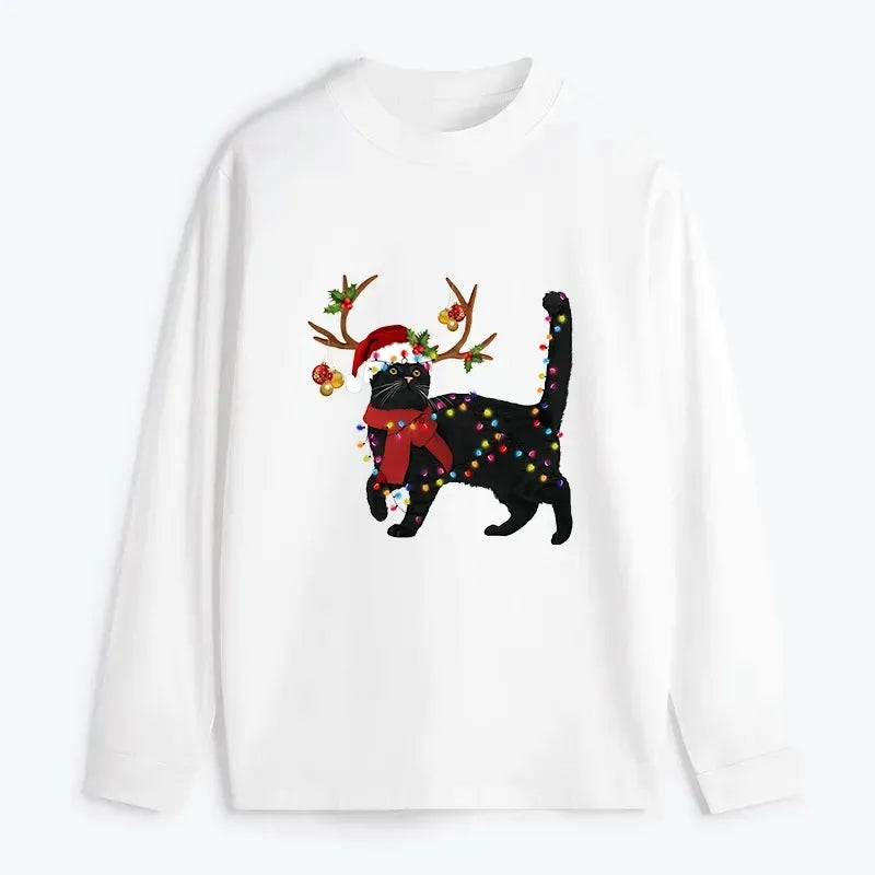 Unisex Black Cat Tee for Daily Wear
