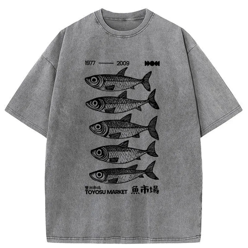 Kyoto-Lion Tokyo Fish Market Washed T-Shirt