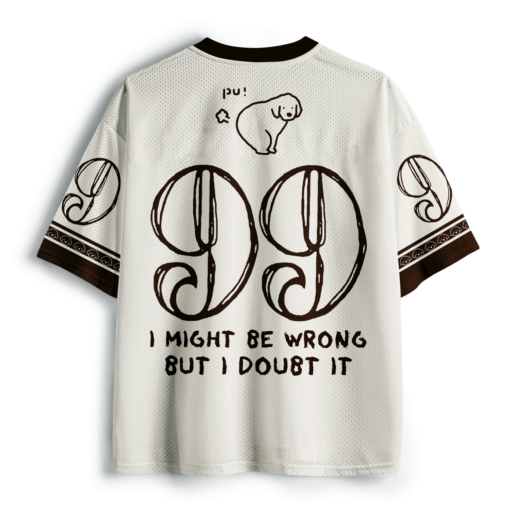 Funny Doodle Puppy Mesh Jersey for Men