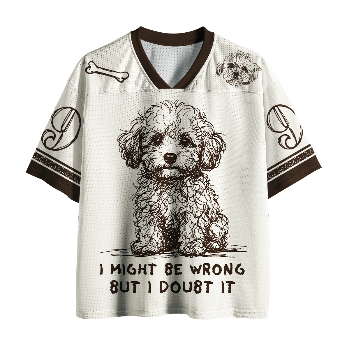 Funny Doodle Puppy Mesh Jersey for Men