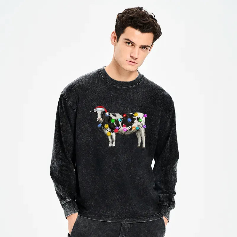 Vintage Christmas Cow Unisex Tee