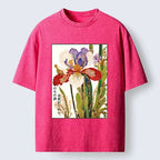Kyoto-Lion Vintage Japanese Flower Painting Washed T-Shirt