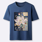 Japanese Golden Flower T-Shirt for Summer