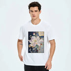 Japanese Golden Flower T-Shirt for Summer