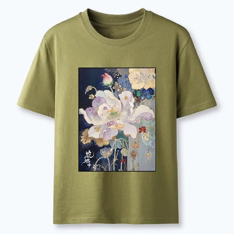 Kyoto-Lion Golden Flower Bloom In The Night Classic T-Shirt