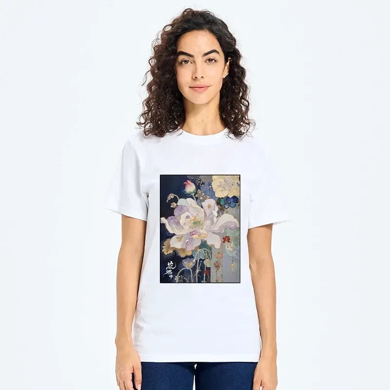 Kyoto-Lion Golden Flower Bloom In The Night Classic T-Shirt