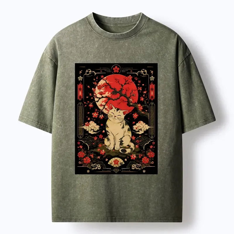 Kyoto-Lion Washed T-Shirt Free Shipping