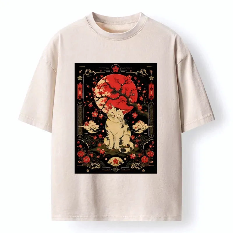 Kyoto-Lion Washed T-Shirt Free Shipping