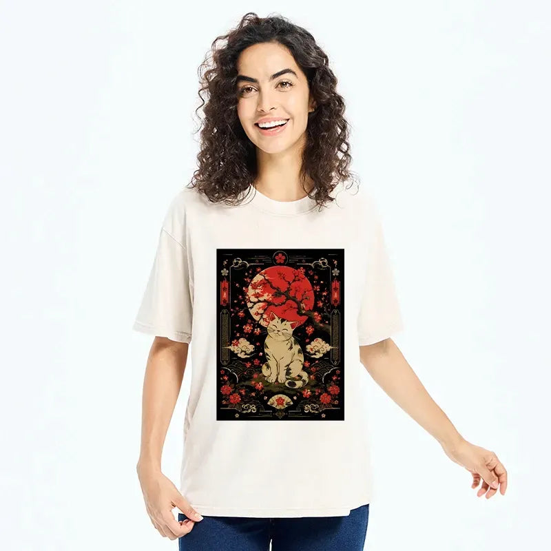 Kyoto-Lion Washed T-Shirt Free Shipping