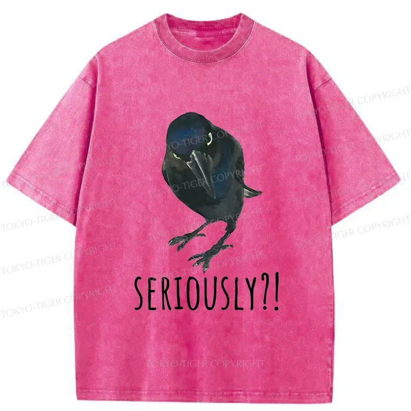 Kyoto-Lion Raven's Question Washed T-Shirt