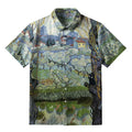 Trendy Japanese Cat Print Button-up Shirt