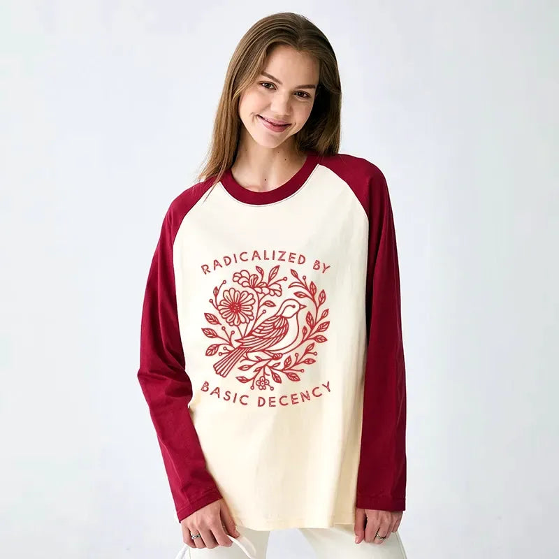 Japanese Raglan Long Sleeve T-Shirt for Daily Wear