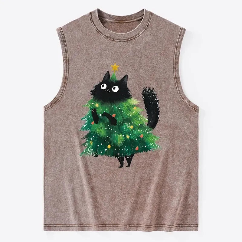 Retro Christmas Cat Tank on Sale