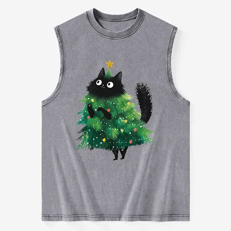 Retro Christmas Cat Tank on Sale