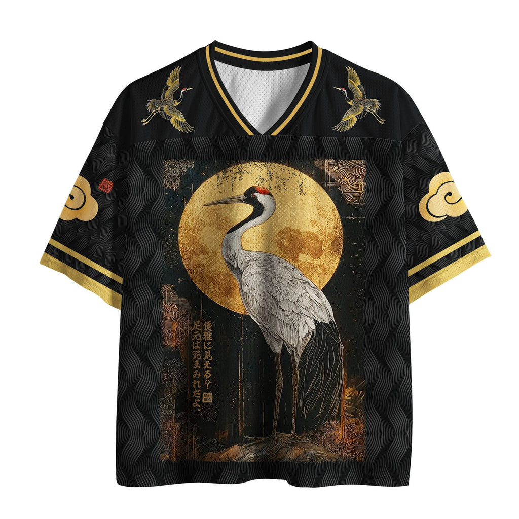 Kyoto-Lion Vintage Japanese Crane Kanji Mesh Jersey