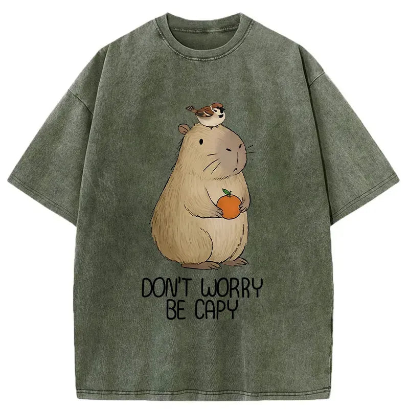 Japanese Capybara Washed T-Shirt