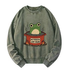 Japanese Washed Frog Sweatshirt for Daily Wear
