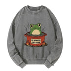 Kyoto-Lion Frog£ºNo Worries£¬Just Chaos Washed Sweatshirt