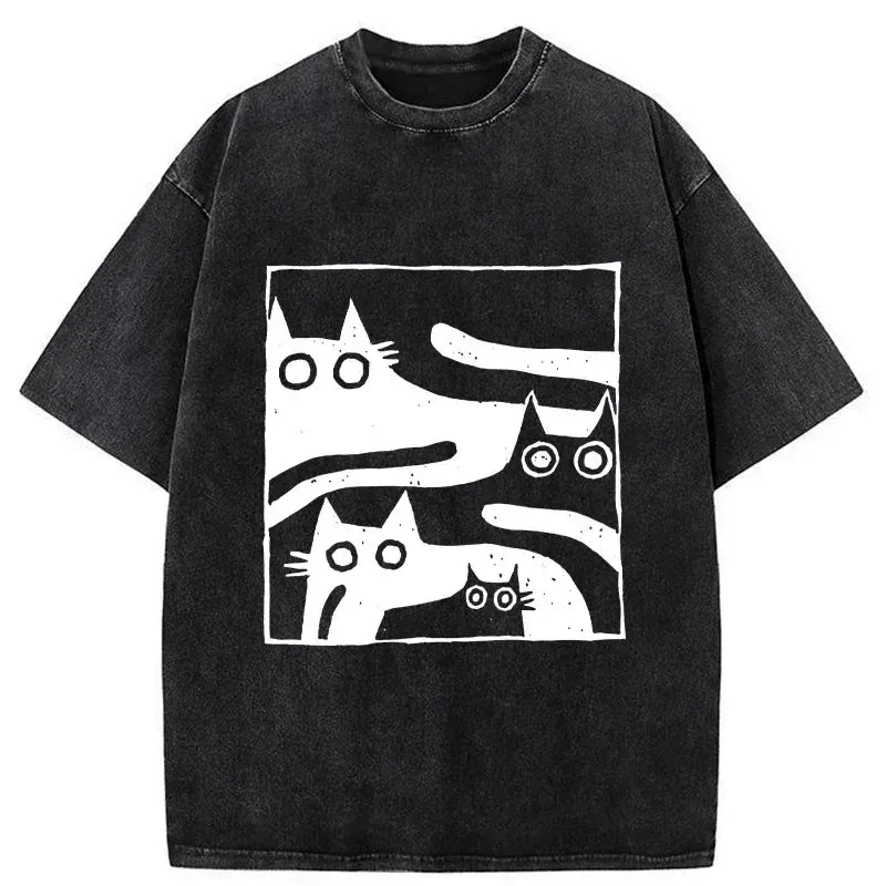 Kyoto lion cats stacked tee for streetwear
