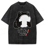 Kyoto-Lion Funny Baka Frog Washed T-Shirt
