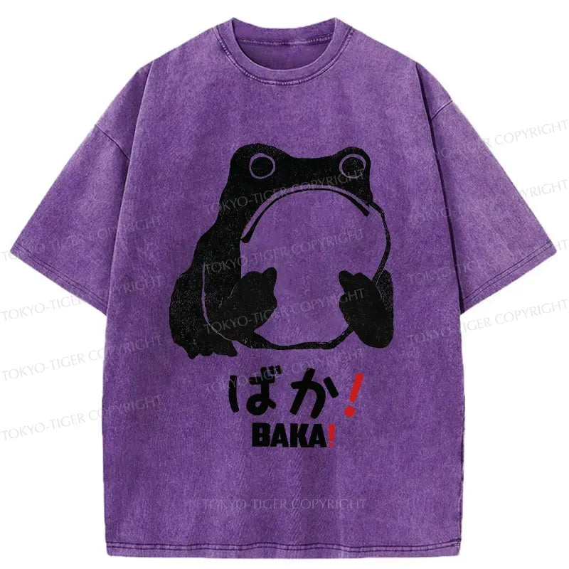 Kyoto-Lion Funny Baka Frog Washed T-Shirt