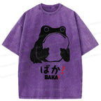 Kyoto-Lion Funny Baka Frog Washed T-Shirt