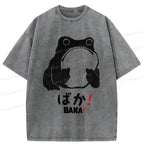 Washed Japanese Frog T-Shirt Free Shipping