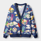 Kyoto-Lion Japanese Wind Chimes Ugly Cardigan Sweater