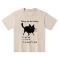 Kyoto-Lion Lazy Cat Survive Day Funny Meme Kids Washed T-Shirt