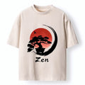 Kyoto-Lion Zen Bonsai Peaceful Retreat Washed T-Shirt