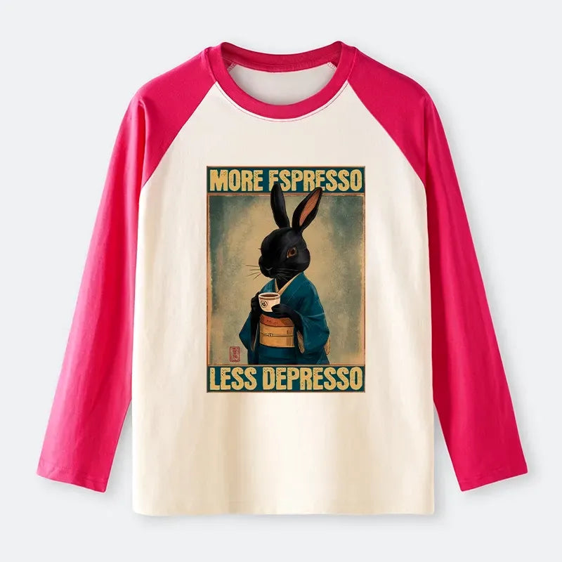 Japanese rabbit raglan long sleeve tee