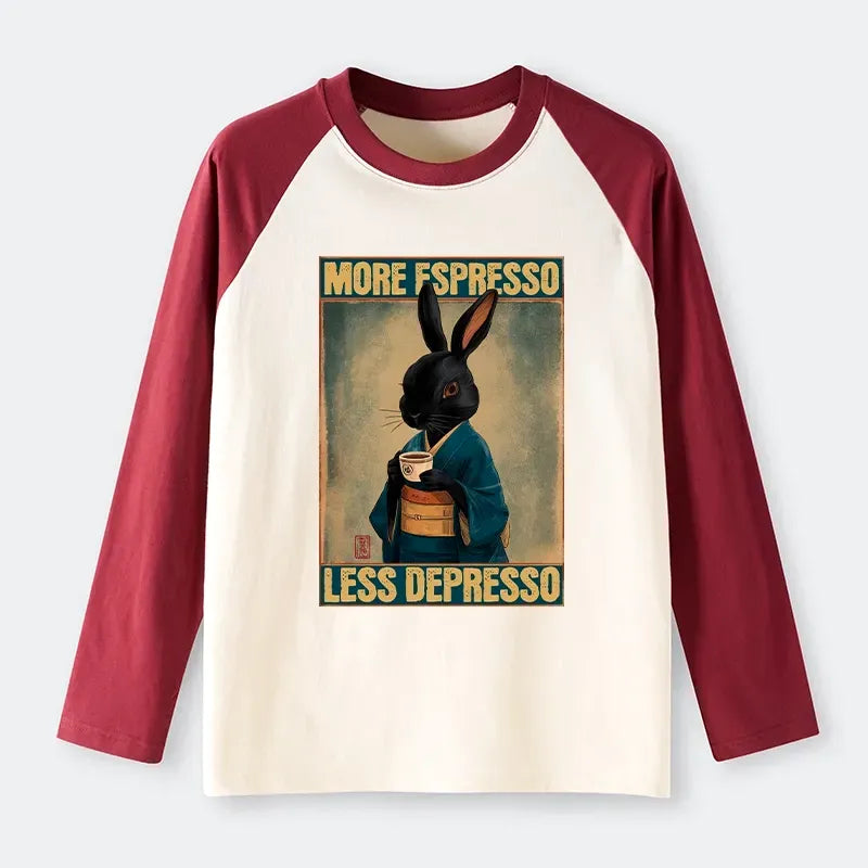 Japanese rabbit raglan long sleeve tee