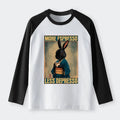Kyoto-Lion More Espresso Less Depresso Rabbit Raglan Long Sleeve T-shirt