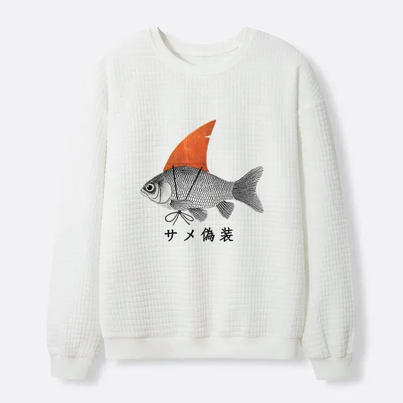 Kyoto-Lion Fish Disguise Waffle Sweatshirt