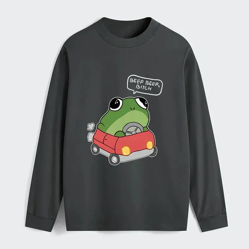 Kyoto-Lion Frog Driving Classic Long Sleeve T-Shirt