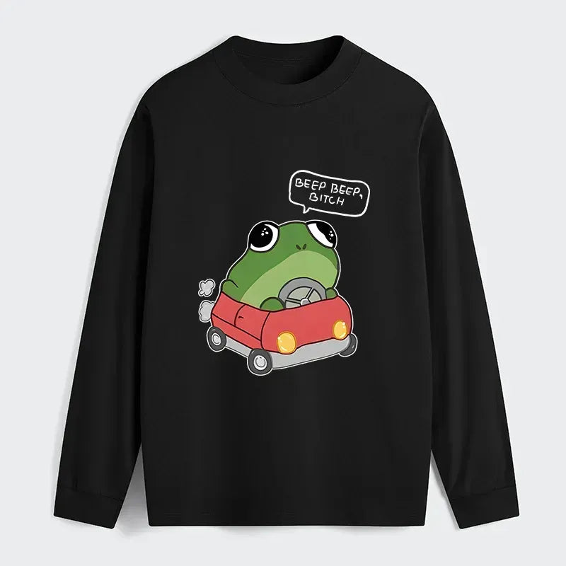 Kyoto-Lion Frog Driving Classic Long Sleeve T-Shirt