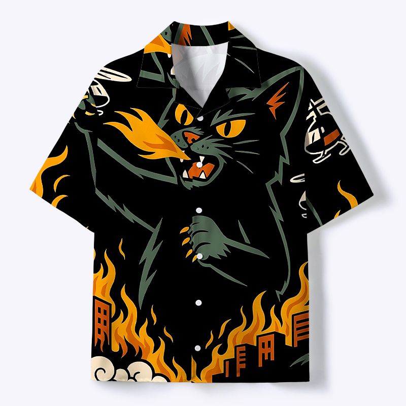 Japanese Cuban Collar Shirt for Street Style