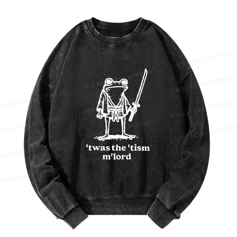 Kyoto-Lion Focused Samurai Frog Washed Sweatshirt