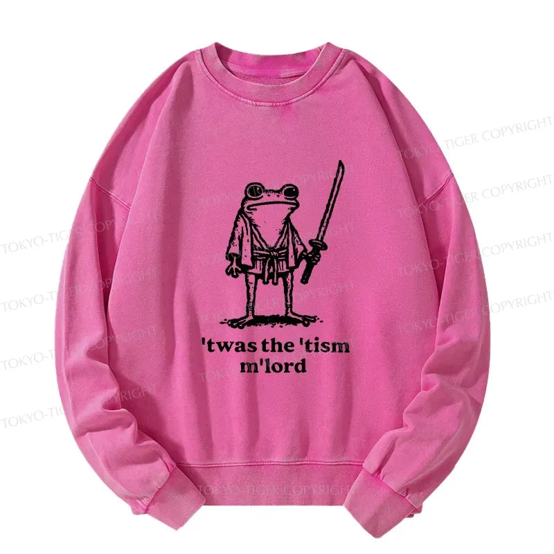 Kyoto-Lion Focused Samurai Frog Washed Sweatshirt
