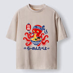 Kyoto-Lion Vintage Octopus Eating Ramen Washed T-Shirt