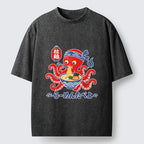 Kyoto-Lion Vintage Octopus Eating Ramen Washed T-Shirt