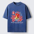 Kyoto-Lion Vintage Octopus Eating Ramen Washed T-Shirt