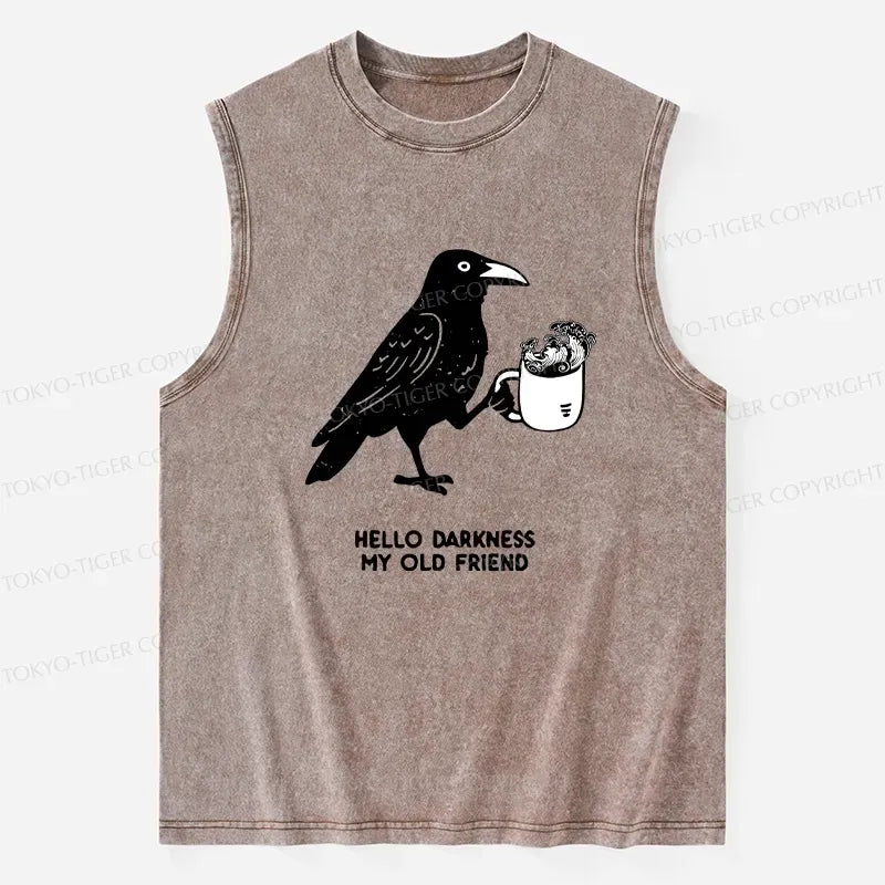 Funny Crow Coffee Washed Tank Top