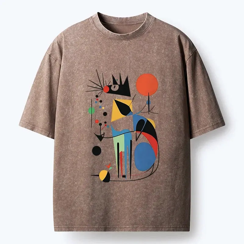 Colorful Cat Art T-Shirt for Summer